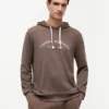 Hilfiger Logo Pique Sleep Hoodie Hilfiger Logo Pique Sleep Hoodie