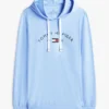 Hilfiger Logo Pique Sleep Hoodie Hilfiger Logo Pique Sleep Hoodie