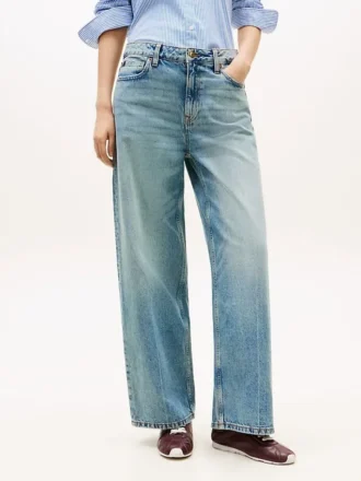 Hoge jeans met wijde pijpen