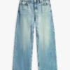 Hoge jeans met wijde pijpen Hoge jeans met wijde pijpen
