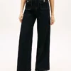 Hoge stretch utility-Jeans met wijde pijpen Hoge stretch utility-Jeans met wijde pijpen