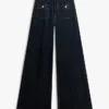 Hoge stretch utility-Jeans met wijde pijpen Hoge stretch utility-Jeans met wijde pijpen