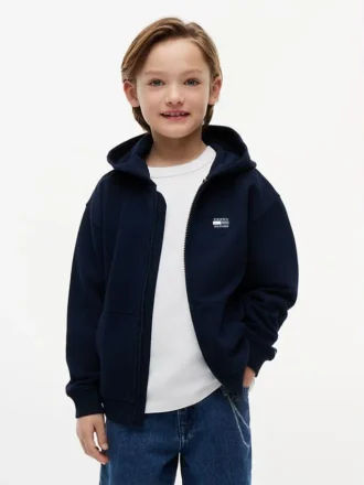 Hoodie met rits en ton-sur-ton vlag voor kinderen
