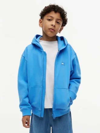 Hoodie met rits en ton-sur-ton vlag voor kinderen