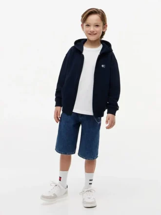 Hoodie met rits en ton-sur-ton vlag voor kinderen