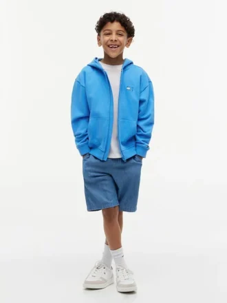 Hoodie met rits en ton-sur-ton vlag voor kinderen
