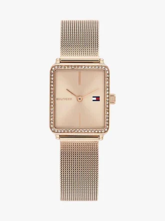 Horloge met vierkante wijzerplaat en kristallen accenten van 21,3 mm Horloge met vierkante wijzerplaat en kristallen accenten van 21,3 mm