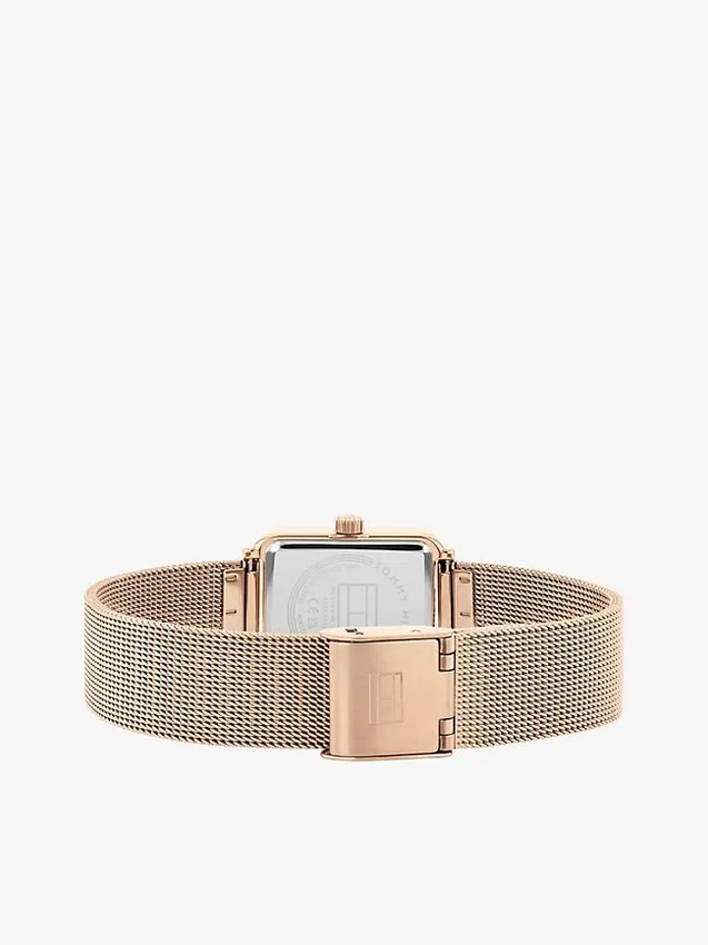 Horloge met vierkante wijzerplaat en kristallen accenten van 21,3 mm Horloge met vierkante wijzerplaat en kristallen accenten van 21,3 mm