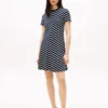 Interlock-jurk met chevronstrepen Interlock-jurk met chevronstrepen