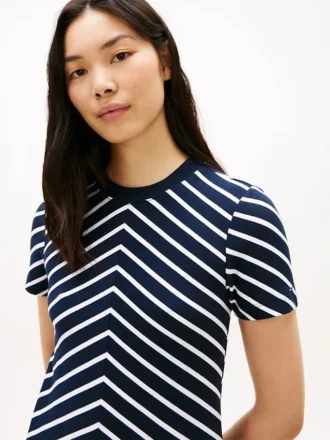 Interlock-jurk met chevronstrepen Interlock-jurk met chevronstrepen