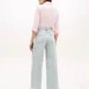 Jeans met ruwe zoom, hoge taille en wijde pijpen Jeans met ruwe zoom, hoge taille en wijde pijpen