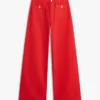 Jeans met ruwe zoom, hoge taille en wijde pijpen Jeans met ruwe zoom, hoge taille en wijde pijpen