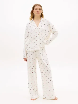 Jersey pyjama-broek met bloemenprint Jersey pyjama-broek met bloemenprint