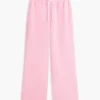 Joggingbroek met brede pijpen en geborstelde binnenkant Joggingbroek met brede pijpen en geborstelde binnenkant