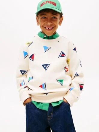 Kinder-sweatshirt met all-over zeilvlaggenprint