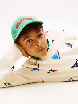 Kinder-sweatshirt met all-over zeilvlaggenprint