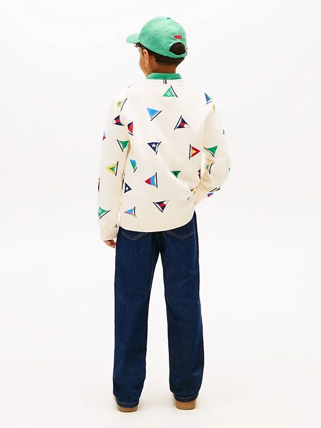 Kinder-sweatshirt met all-over zeilvlaggenprint Kinder-sweatshirt met all-over zeilvlaggenprint