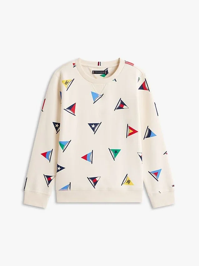 Kinder-sweatshirt met all-over zeilvlaggenprint Kinder-sweatshirt met all-over zeilvlaggenprint