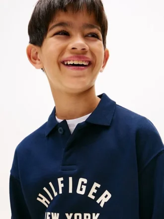 Kinder-sweatshirt met gebogen Hilfiger-print