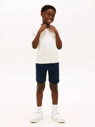 Kinder-sweatshort met Hilfiger-logo en wijde pijpen