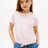 Kinder-T-shirt met Hilfiger-logo en strik aan de voorkant Kinder-T-shirt met Hilfiger-logo en strik aan de voorkant