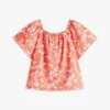 Kinder-top met tropische print en pofmouwen Kinder-top met tropische print en pofmouwen
