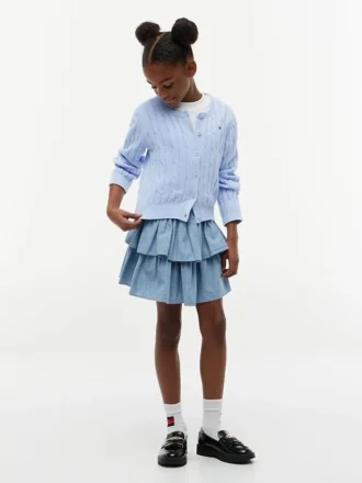 Kindercardigan met kabelpatroon