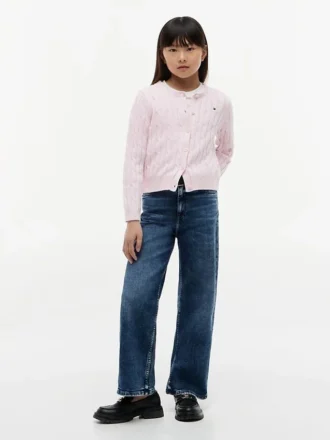 Kindercardigan met kabelpatroon