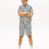 Kinderen’s Relaxed gestreepte linenmix-short