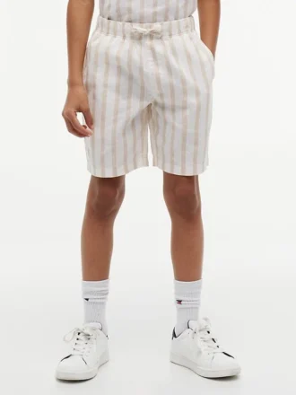 Kinderen’s Relaxed gestreepte linenmix-short