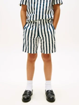 Kinderen’s Relaxed gestreepte linenmix-short