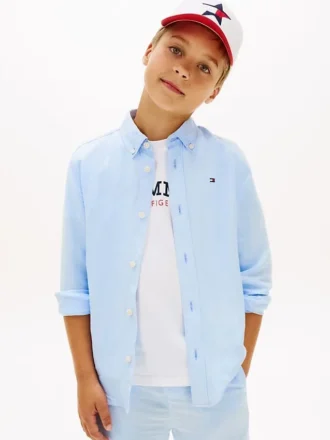 Kinderen’s Relaxed overhemd van linnenmix