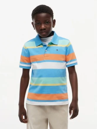 Kinderen’s veelkleurige gestreepte stretchpolo