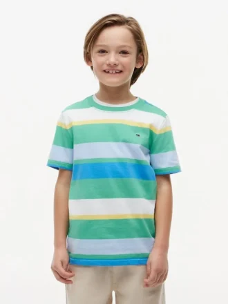 Kinderen T-shirt met veelkleurige strepen Kinderen T-shirt met veelkleurige strepen