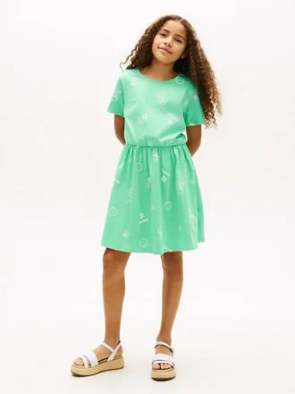 Kinderjurk met lenteprint