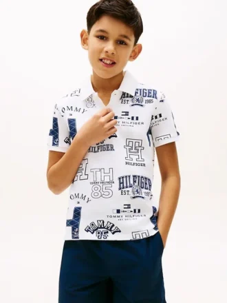 Kinderpolo met all-over logo