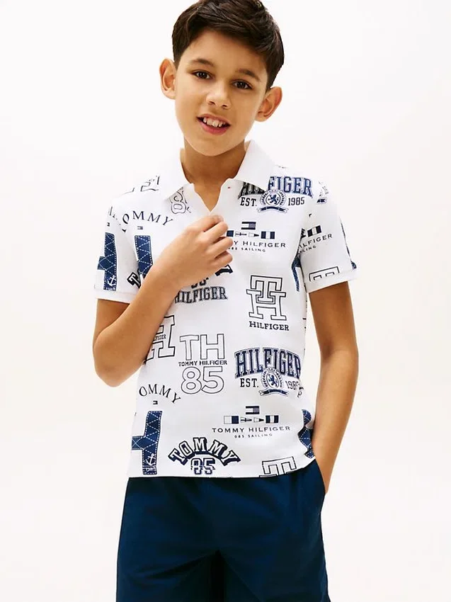 Kinderpolo met all-over logo Kinderpolo met all-over logo