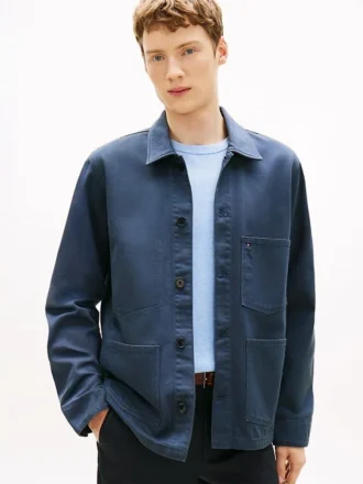 Kledingstukgeverfd denim werkjack