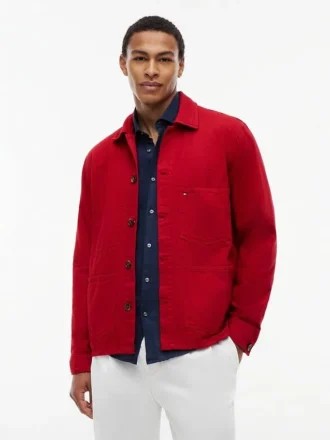 Kledingstukgeverfd denim werkjack Kledingstukgeverfd denim werkjack