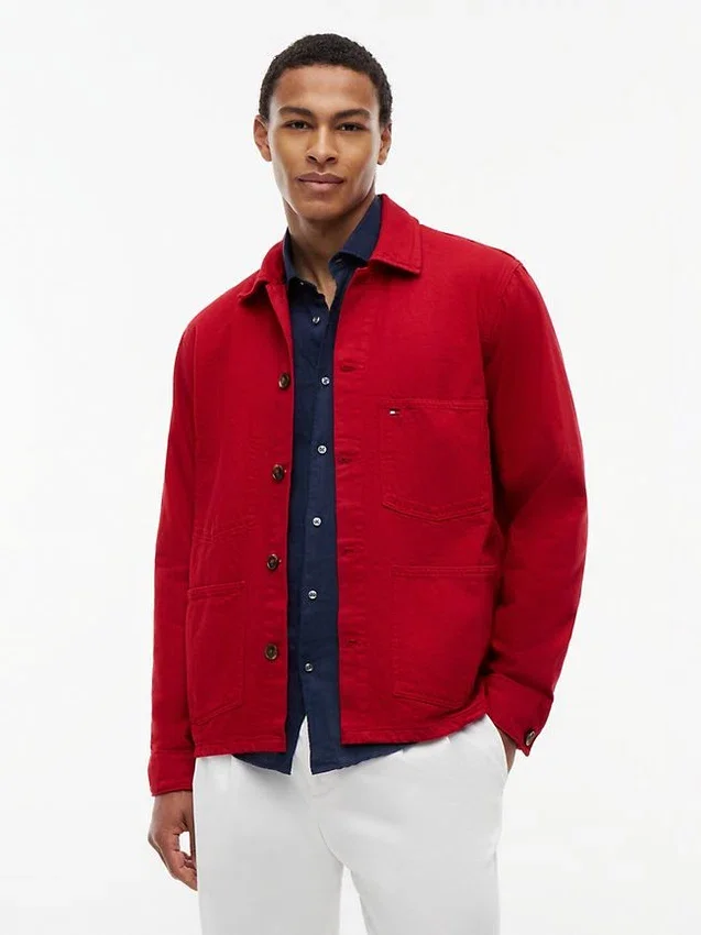 Kledingstukgeverfd denim werkjack Kledingstukgeverfd denim werkjack