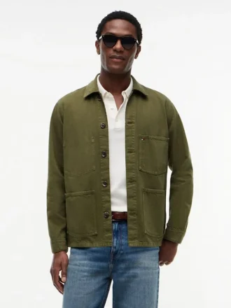 Kledingstukgeverfd denim werkjack