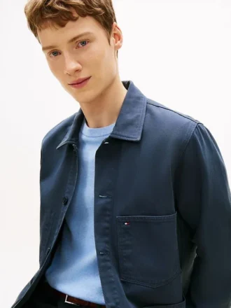 Kledingstukgeverfd denim werkjack