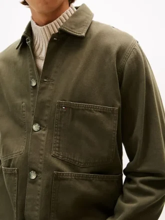 Kledingstukgeverfd denim werkjack