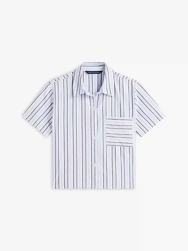 Korte pyjamaset met overhemd en broek Korte pyjamaset met overhemd en broek