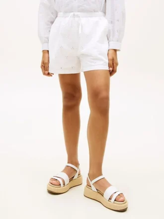 Korte shorts met borduursels en oogjes voor kinderen