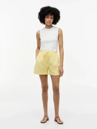 Korte shorts van linnen-katoenmix Korte shorts van linnen-katoenmix