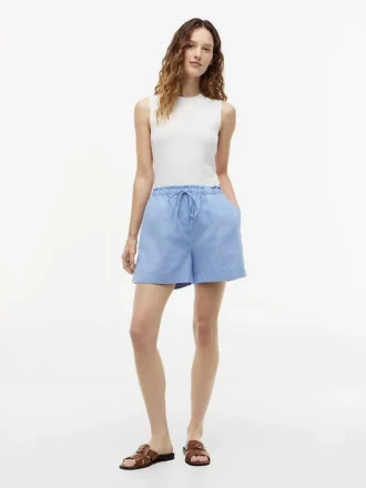 Korte shorts van linnen-katoenmix Korte shorts van linnen-katoenmix