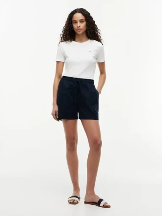 Korte shorts van linnen-katoenmix
