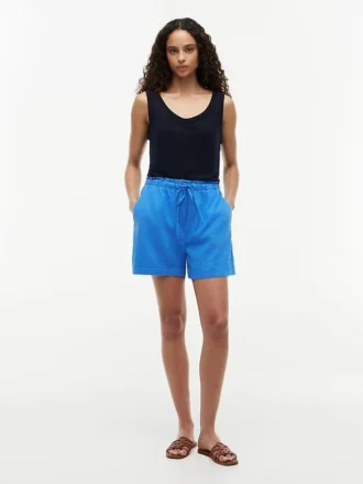 Korte shorts van linnen-katoenmix