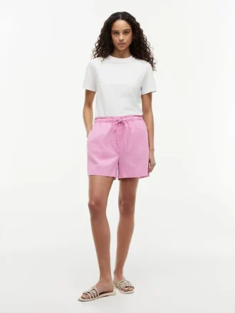Korte shorts van linnen-katoenmix
